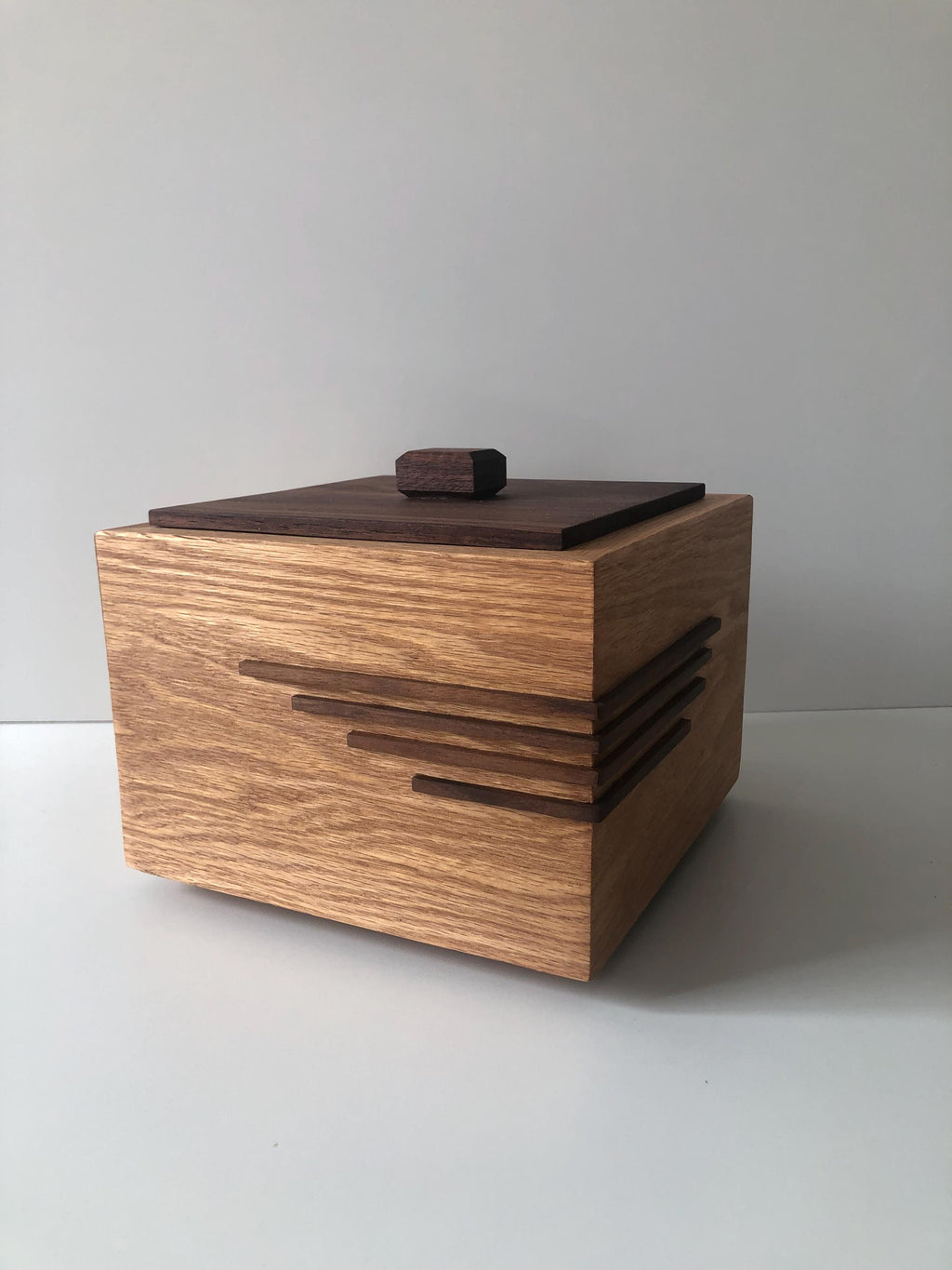 Oak and Walnut Cremation Urn