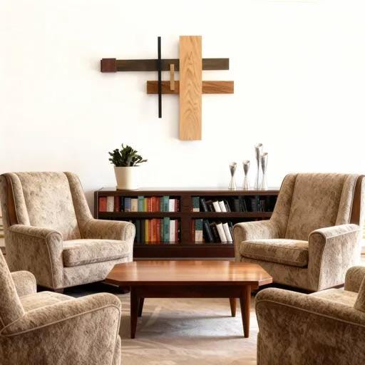 Handmade Art Deco Minimalist Wood and Hand Painted Wall Art