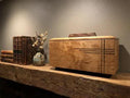 Handcrafted memorial urn, wood, cherry and walnut