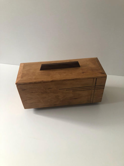 Handcrafted memorial urn, wood, cherry and walnut