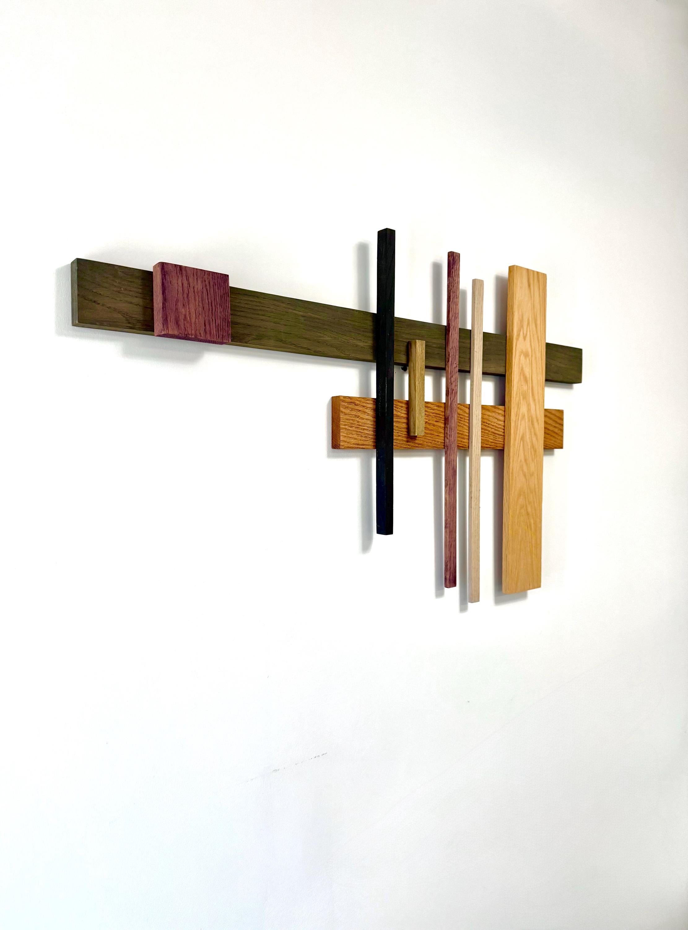 Handmade Art Deco Minimalist Wood and Hand Painted Wall Art